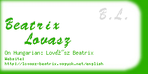 beatrix lovasz business card